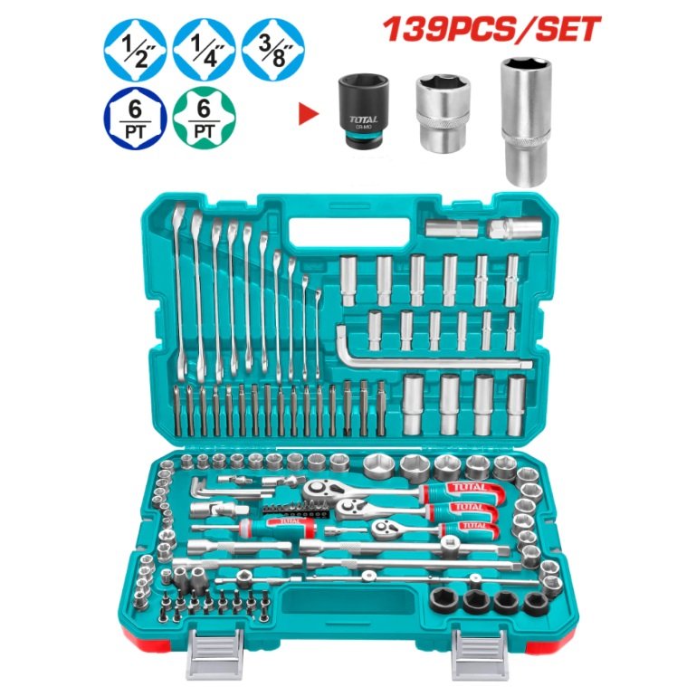 CAJA DE HERRAMIENTAS 139PCS 1/41/23/8  TOTAL THKTHP21396